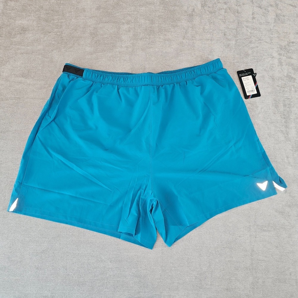 KORSA Road Runner Mens XXL Shorts Drive 5" Running Lined Activewear Gym Aqua Blu